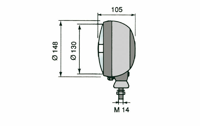 Halogeen Koplamp R2 Rond Opbouw Rechts