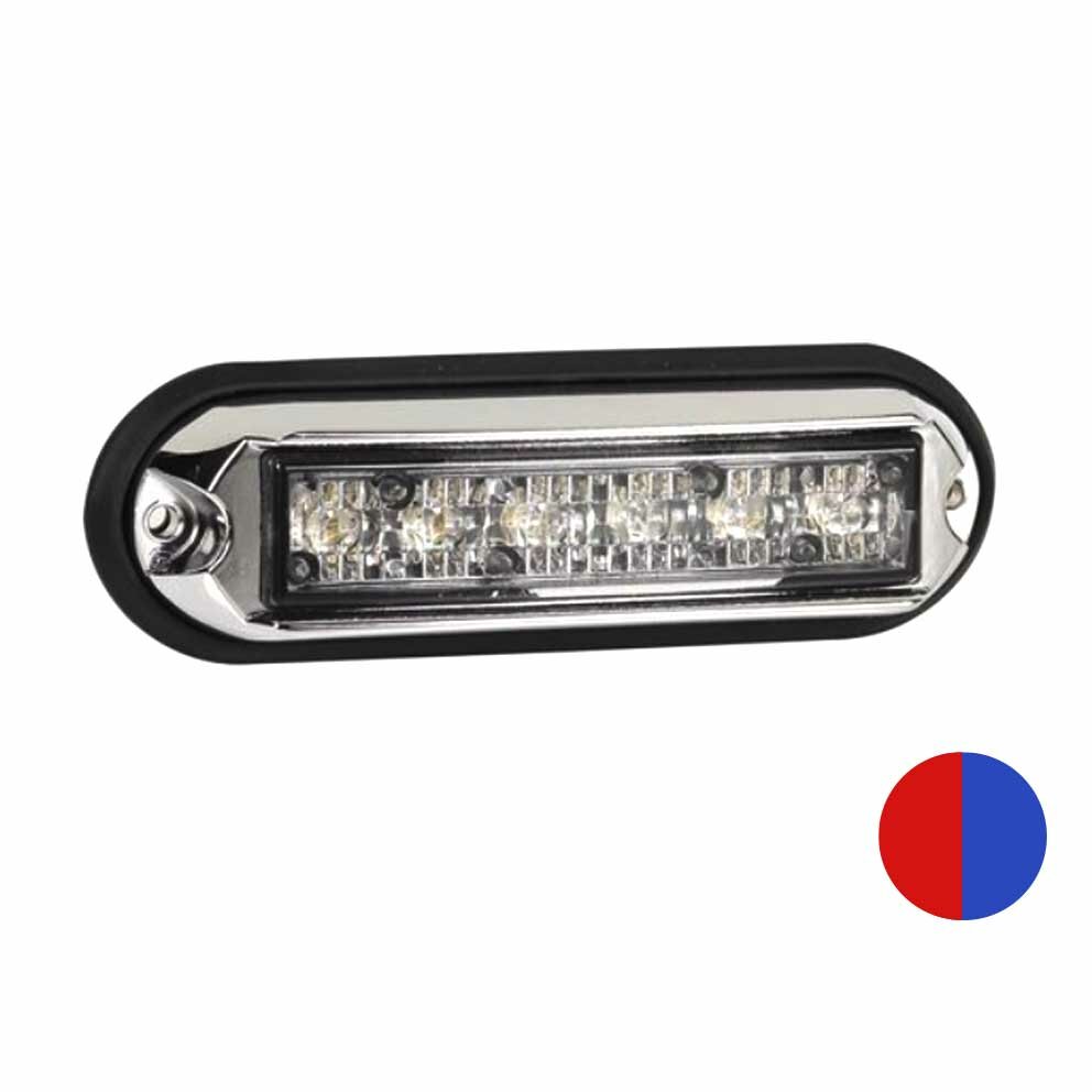 Flashing Led Lamp with Chrome Housing Blue + Red Flashing Led Lamp with Chrome Housing Blue + Red