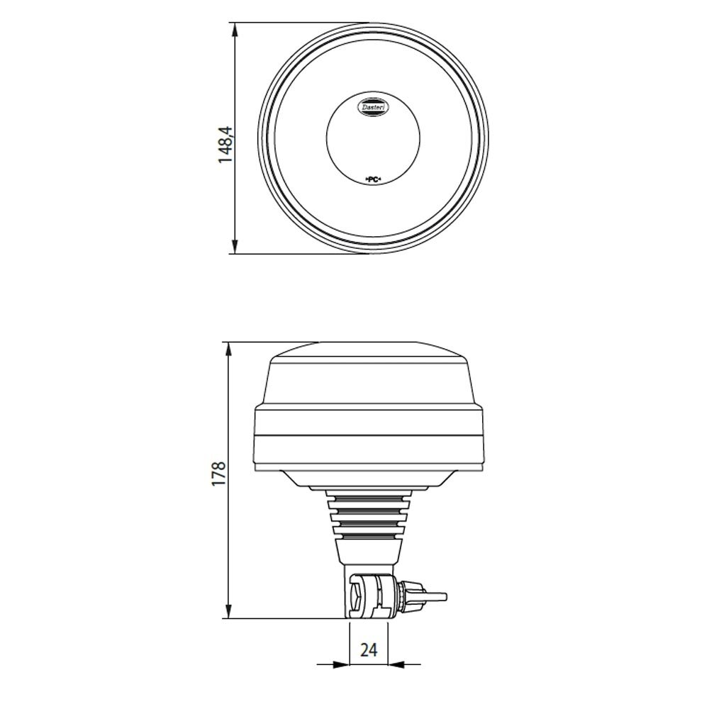 LED Beacon Blue With Tube Mount