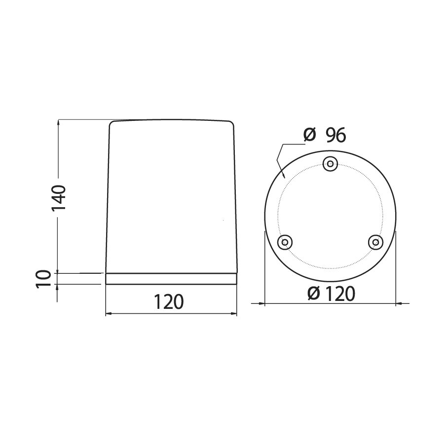 Rotating Beacon Flat Base Surface Mounting 24V