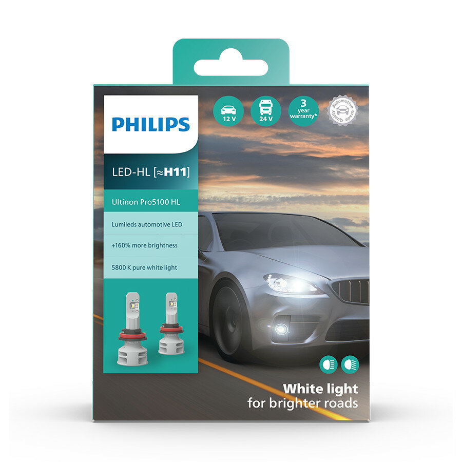 Philips H11 LED Koplamp 12/24V Set Ultinon Pro5100 Philips H11 LED Koplamp 12/24V Set Ultinon Pro5100