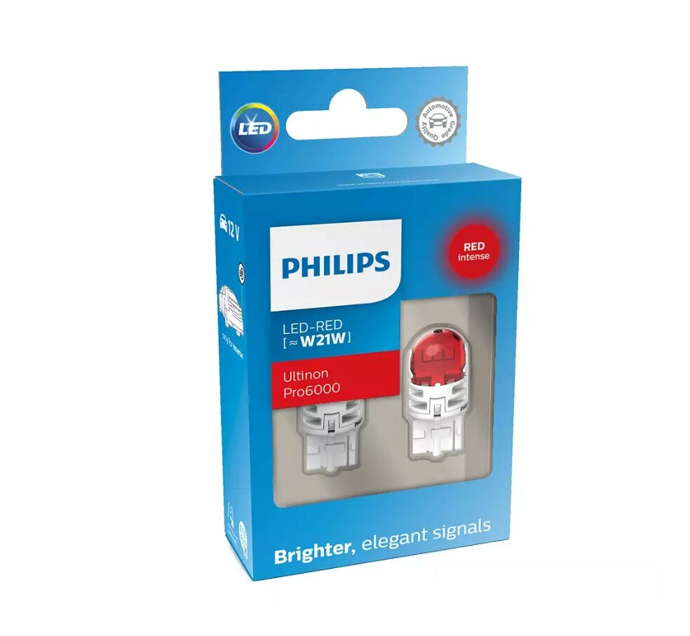 Philips W21W LED Retrofit Red 12V 2 Pieces Philips W21W LED Retrofit Red 12V 2 Pieces