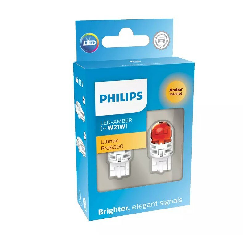 Philips W21W LED Retrofit Orange 12V 2 Pieces Philips W21W LED Retrofit Orange 12V 2 Pieces