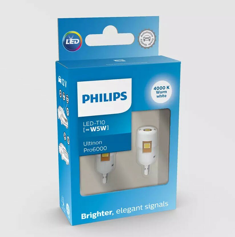 Philips W5W LED Retrofit Neutraalwit 4000K 12V 2 Stuks Philips W5W LED Retrofit Neutraalwit 4000K 12V 2 Stuks