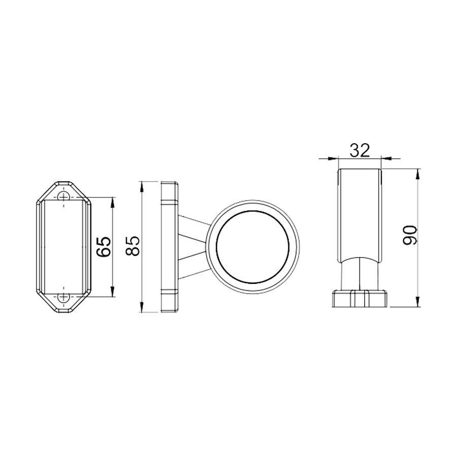 Horpol LED Breedtelamp 2-Functies Kort Model