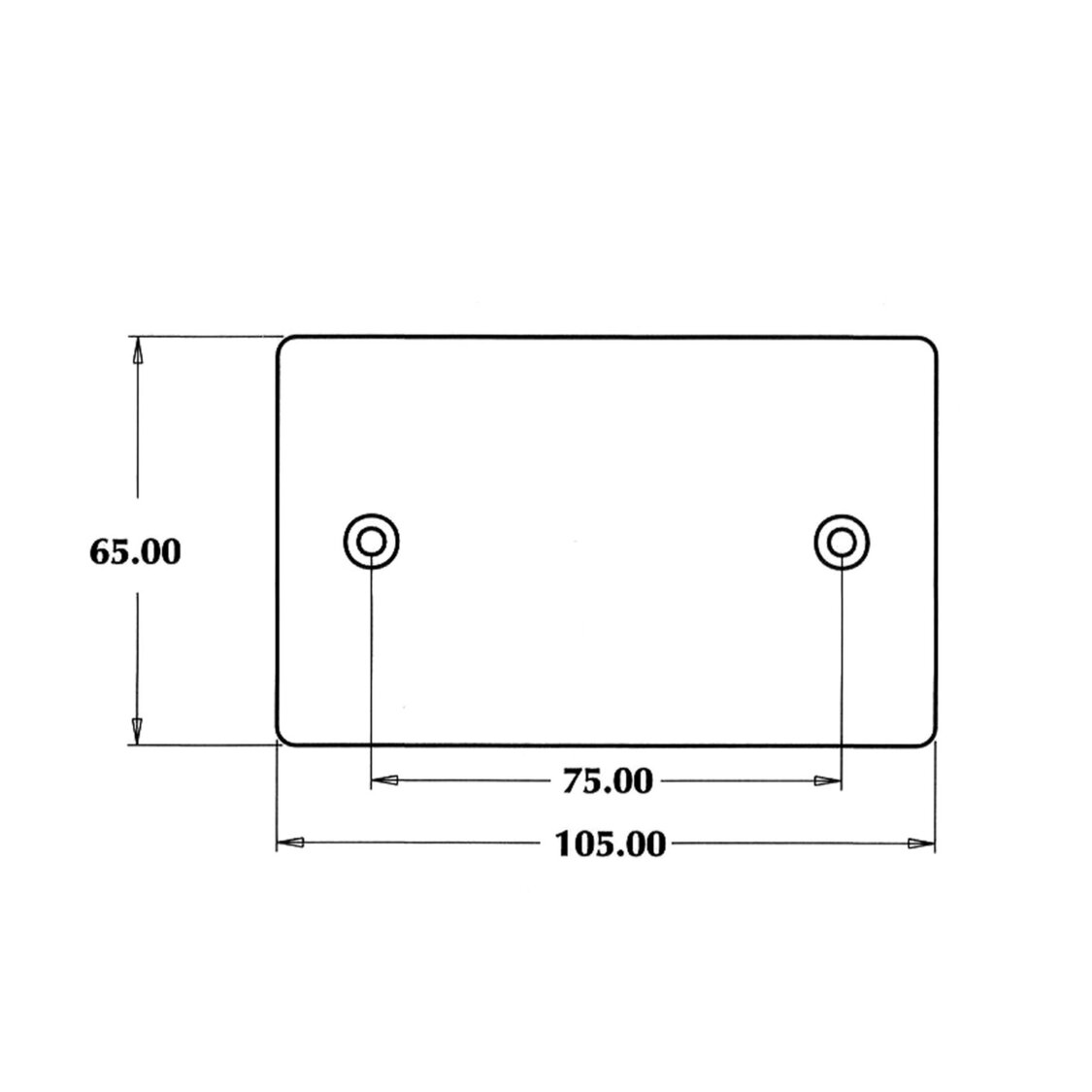 Warning Reflex Reflector Rectangle 65x105mm White