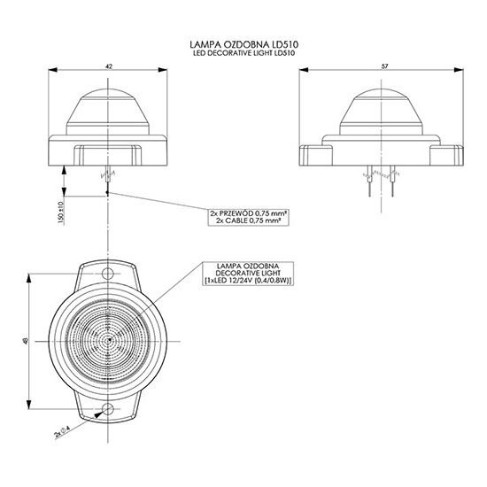 Horpol LED Type Marker Light Green Round LD-510