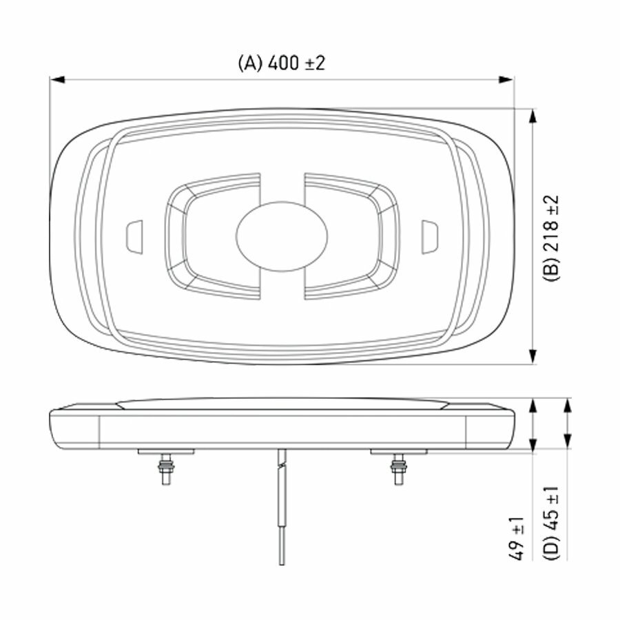Hella LED Mini Beacon 40cm + 50cm Cable Orange | 2RL 014 565-211