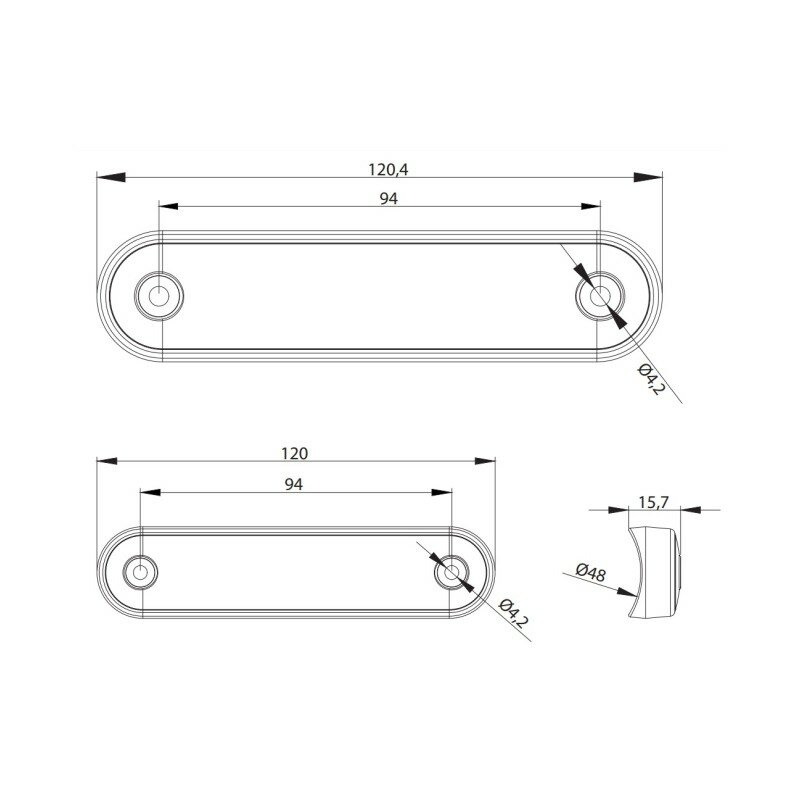 Fristom FT-073 C LED Marker Light Red Long