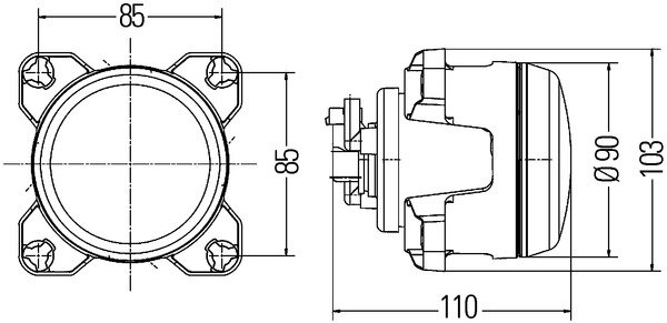 Hella Werklamp M90 incl 12V65W H9 gloeilamp | 1G0 996 163-087
