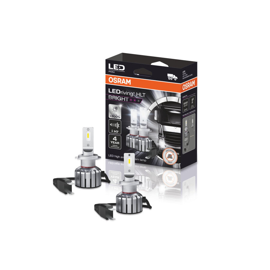 Osram H7 HLT Bright LED Koplamp PX26d Set 24 Volt 2 Stuks Osram H7 HLT Bright LED Koplamp PX26d Set 24 Volt 2 Stuks