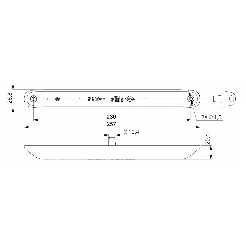 Horpol LED Fog and Reversing Lamp Slim Design LZD 2252