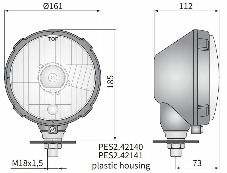 koplamp &Oslash;161x115 H4 Rechts