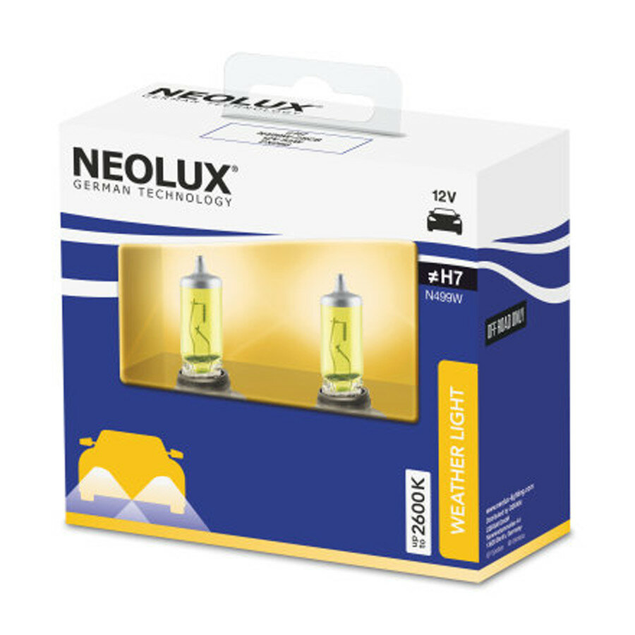 Neolux H7 Halogeen Lamp Geel 12V 55W PX26d 2 Stuks Neolux H7 Halogeen Lamp Geel 12V 55W PX26d 2 Stuks