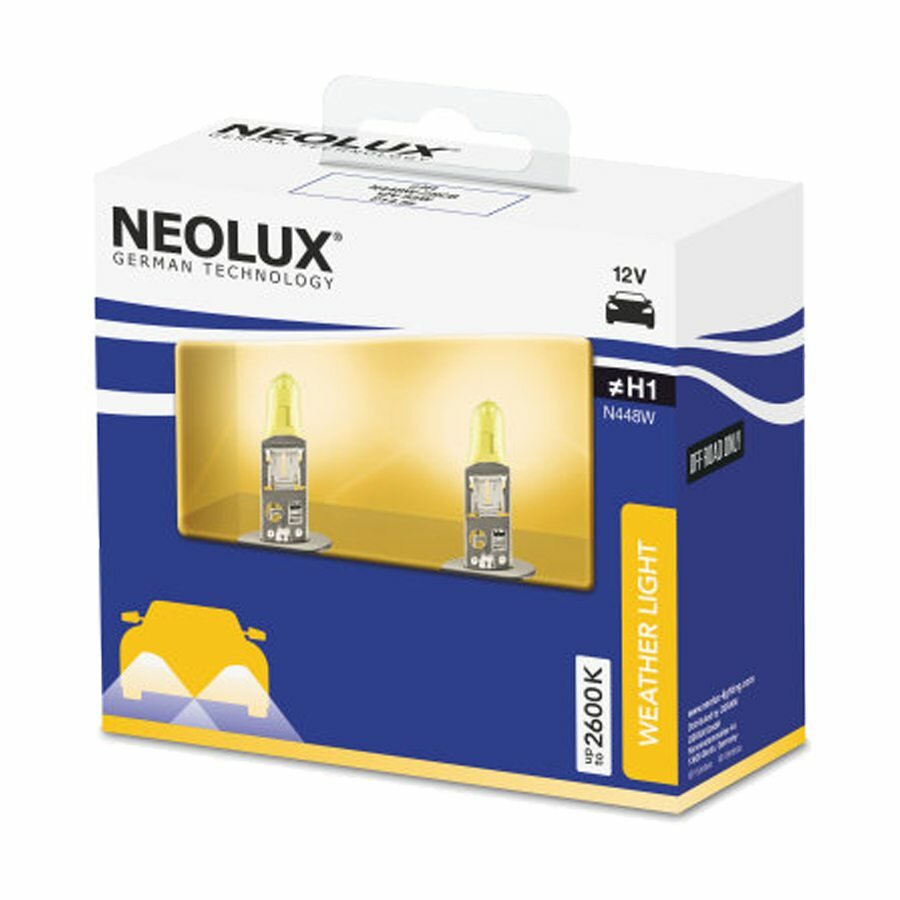 Neolux H1 Halogeen Lamp Geel 12V P14.5s 2 Stuks Neolux H1 Halogeen Lamp Geel 12V P14.5s 2 Stuks