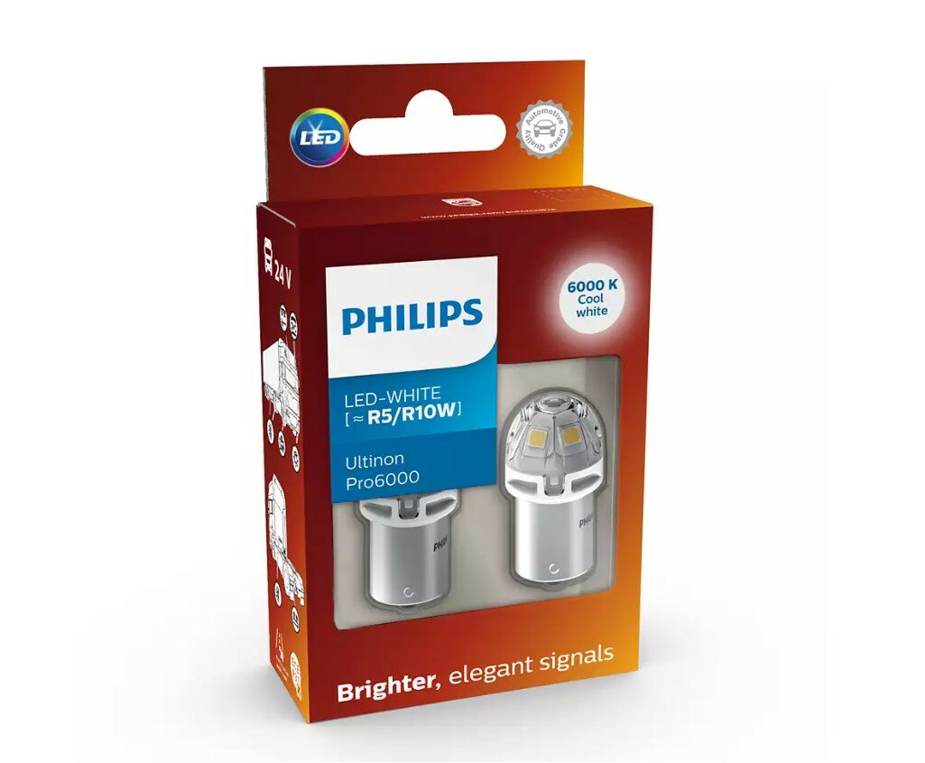 Philips R5W/R10W LED Retrofit Wit 12/24V 2 Stuks Philips R5W/R10W LED Retrofit Wit 12/24V 2 Stuks