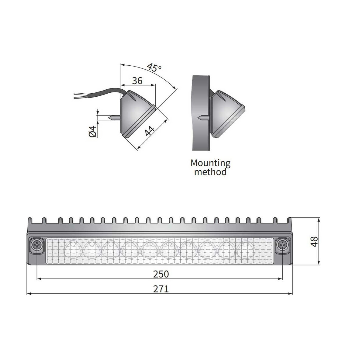 LED Werklamp CRP1 Langwerpig 1400LM + Kabel
