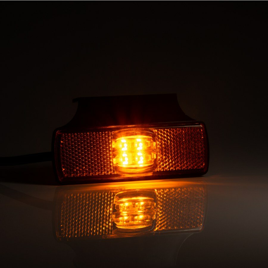 Fristom LED Marker Lamp Orange + Reflector with Mounting Bracket