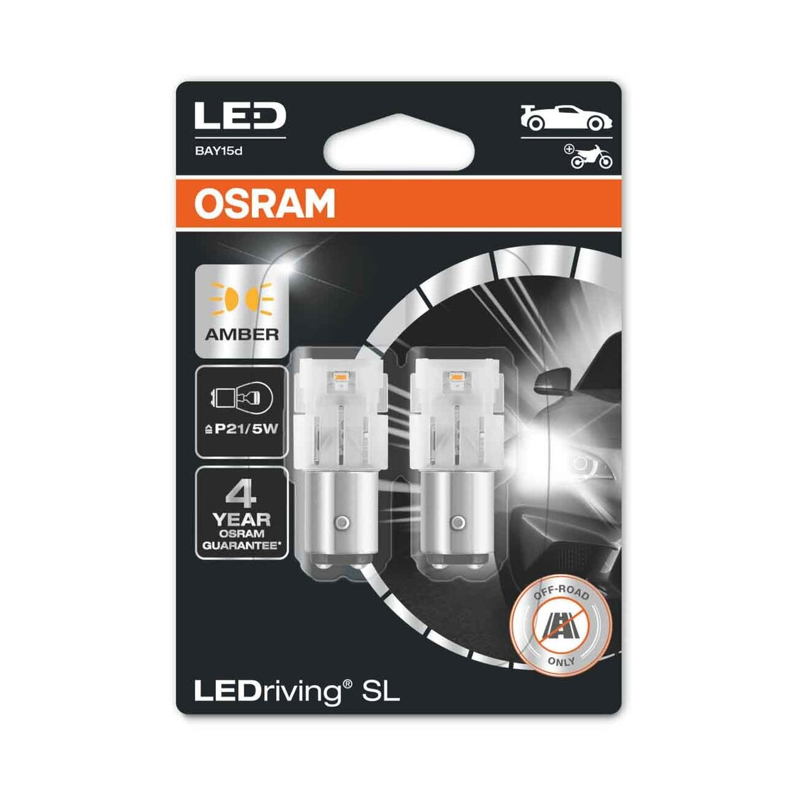 Osram P21/5W LED Retrofit Orange 12V BAY15d 2 Pieces Osram P21/5W LED Retrofit Orange 12V BAY15d 2 Pieces