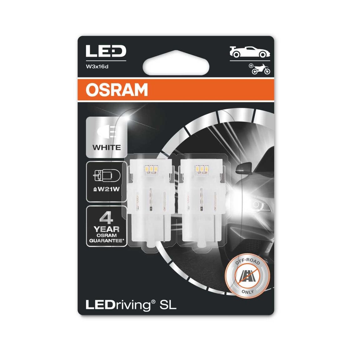 Osram W21W LED Retrofit White 12V W3x16d 2 Pieces Osram W21W LED Retrofit White 12V W3x16d 2 Pieces