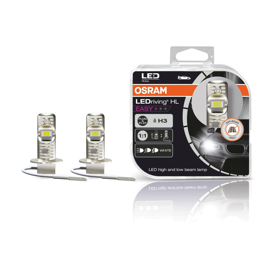 Osram H3 HL Easy LED Koplamp Set 8W PK22s 12V Osram H3 HL Easy LED Koplamp Set 8W PK22s 12V