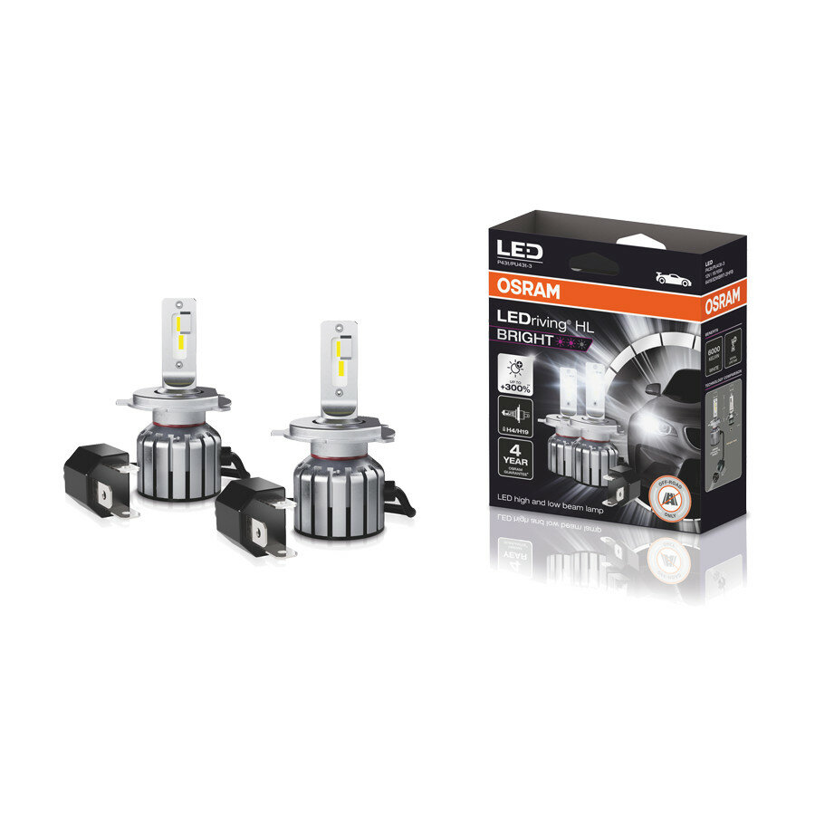 Osram H4/H19 Ledriving HL Bright LED Koplamp Set P43t/PU43t-3 Osram H4/H19 Ledriving HL Bright LED Koplamp Set P43t/PU43t-3