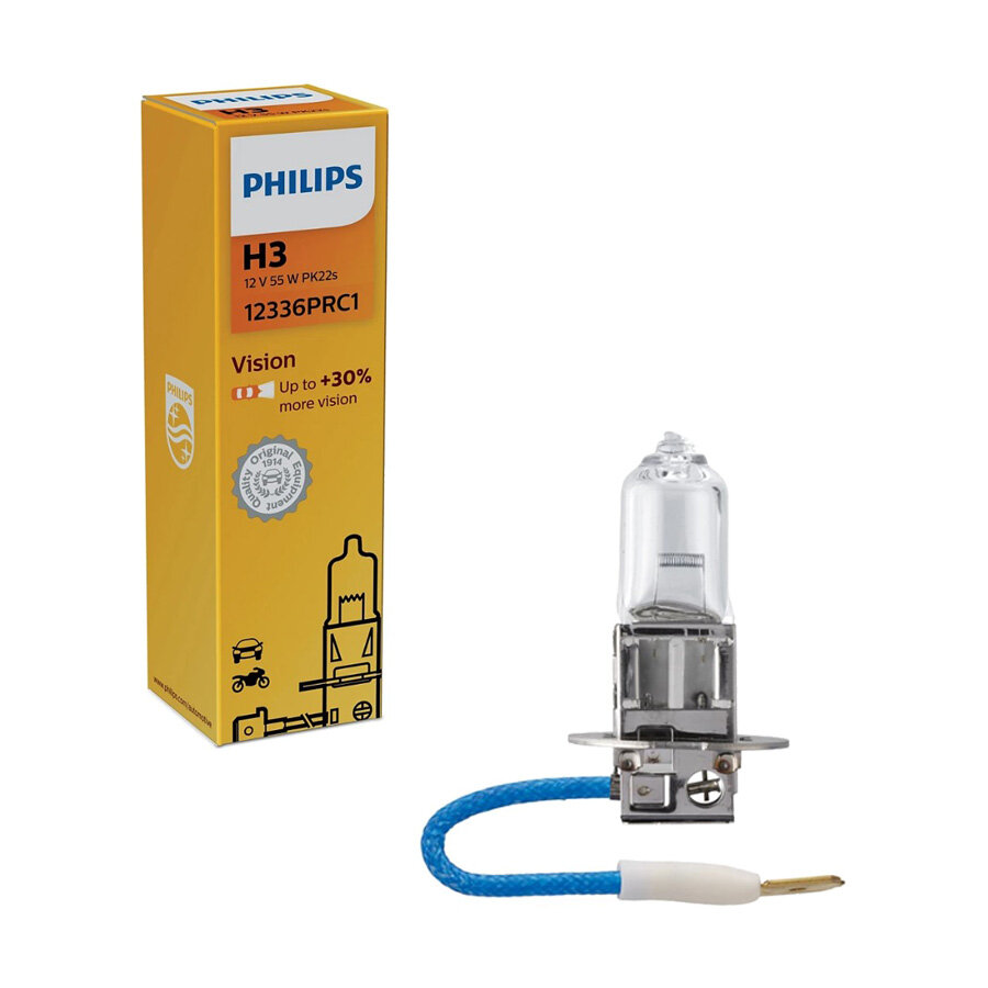 Philips H3 Halogeen lamp 12V PK22s Vision Philips H3 Halogeen lamp 12V PK22s Vision