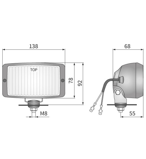 HM2 Halogeen Mistlamp afmetingen