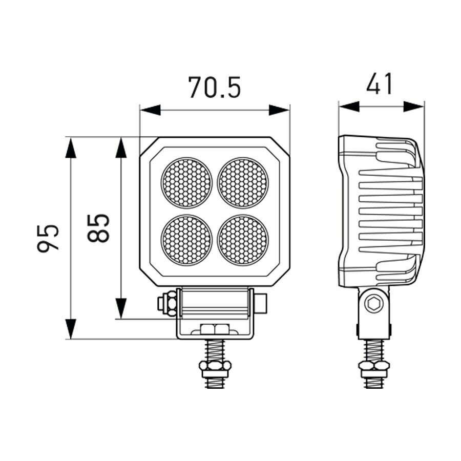 Hella 24W Led Work Light TS1700 80 cm Cable | 1GA 357 110-002