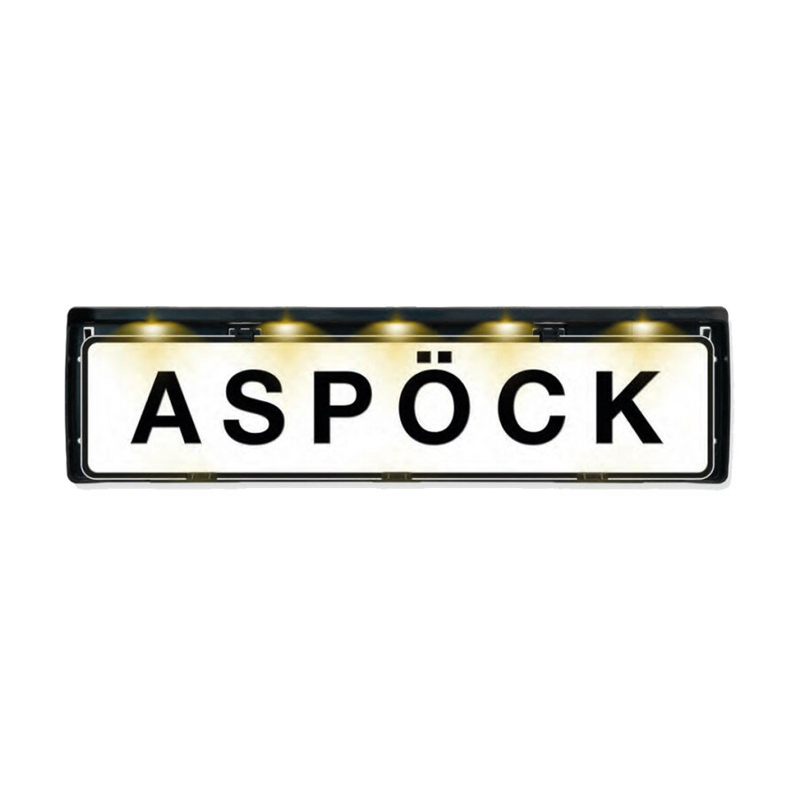 Aspöck Kentekenplaathouder Incl. LED Verlichting Bovenkant Aspöck Kentekenplaathouder Incl. LED Verlichting Bovenkant