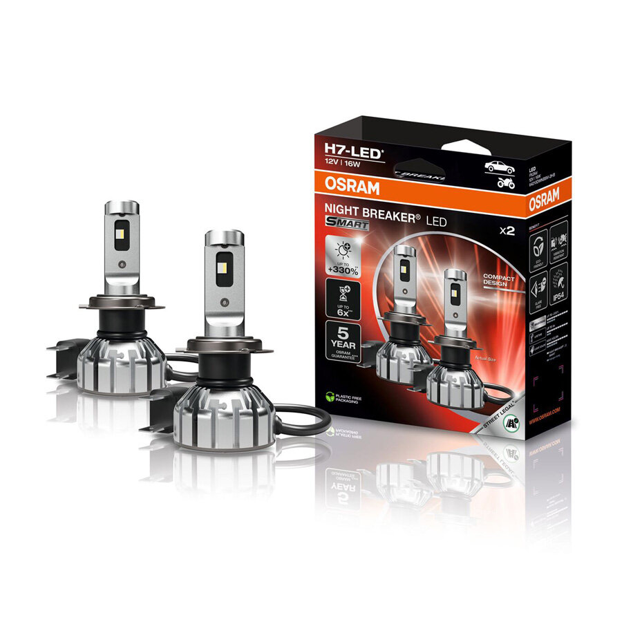 Osram Night Breaker LED Smart H7 ECE-approved Set | +330% Osram Night Breaker LED Smart H7 ECE-approved Set | +330%