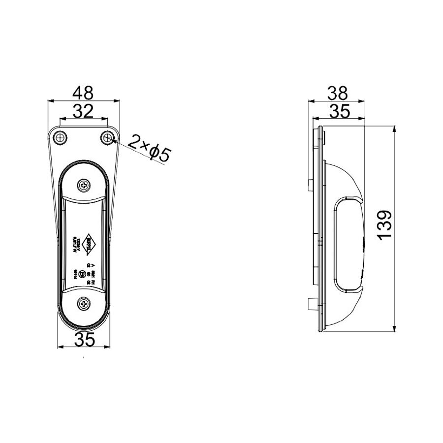 Horpol LED Markeringslamp 12-24V 3-Functies + Beugel LD 2167