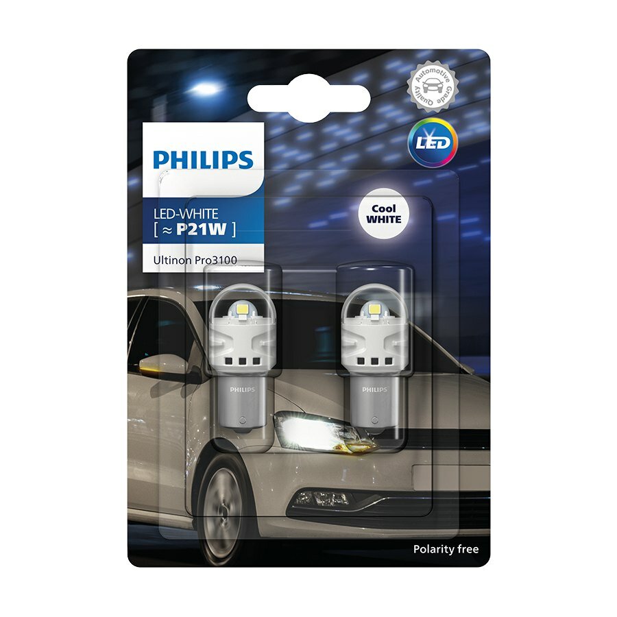 Philips LED Retrofit P21W 12V BA15s 2 Stuks Philips LED Retrofit P21W 12V BA15s 2 Stuks