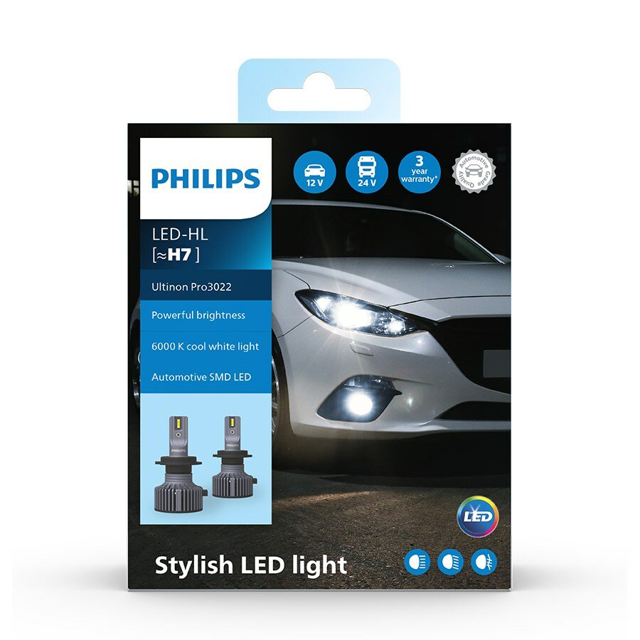 Philips H7 LED Koplamp 12-24V Ultinon Pro3022 Set Philips H7 LED Koplamp 12-24V Ultinon Pro3022 Set