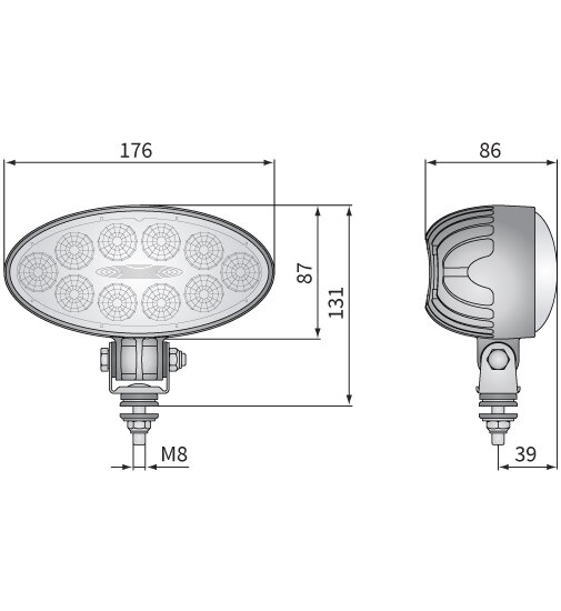 LED Worklight Flood 2200 Lumen + Deutsch connector