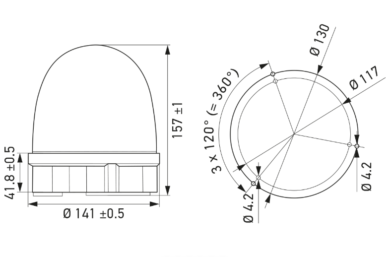 Hella Rotaflash Compact FL LED Beacon Surface Mounting