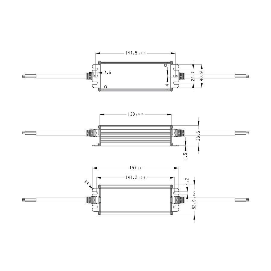 Waterproof 12 Volt DC 50W LED Driver