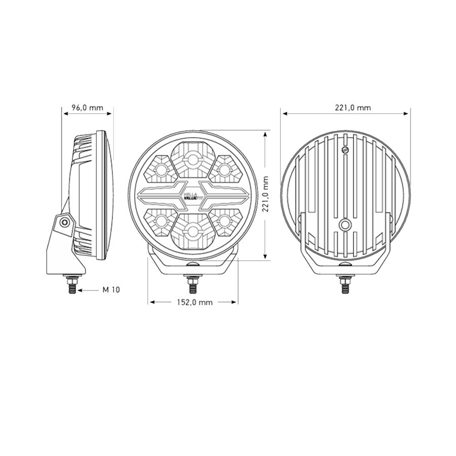 Hella LED Spotlight Blade 9&quot; Chrome White/Orange Position Light Ref 50