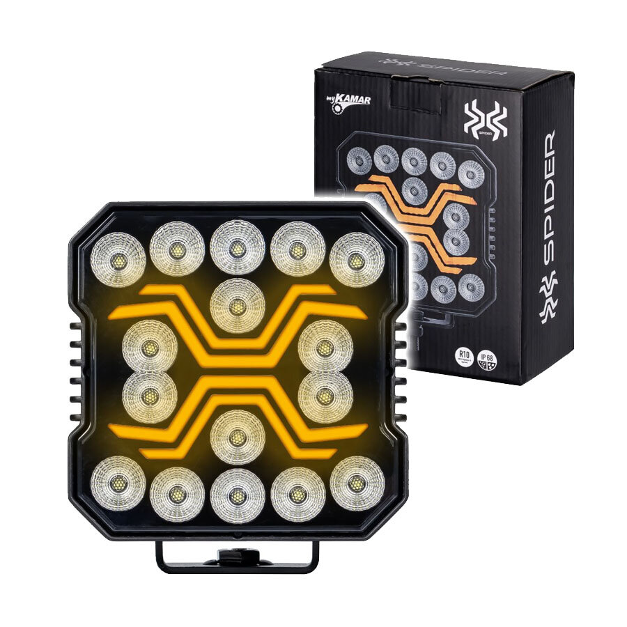 X-Spider LED Work Light | White + Orange | DRL | 4200 LM X-Spider LED Work Light | White + Orange | DRL | 4200 LM