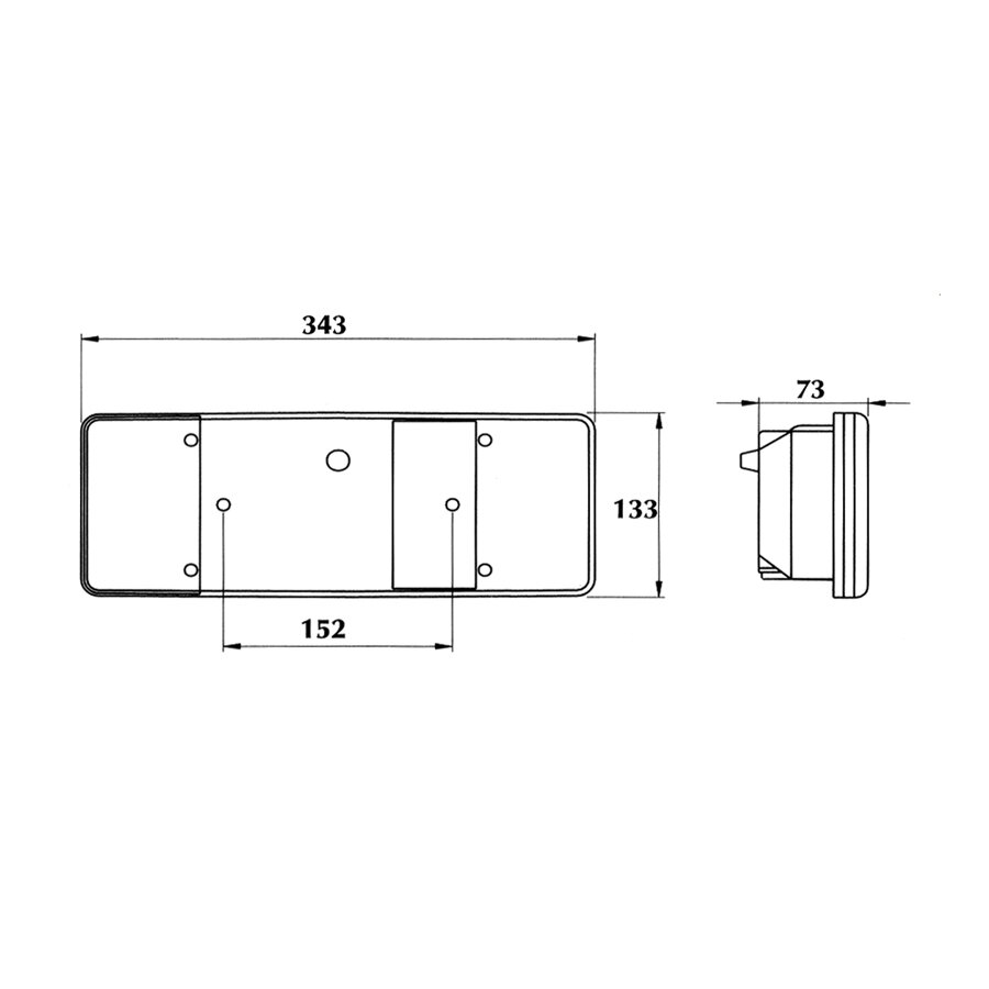 Dasteri Rear Light 5 Functions Right | R-2000
