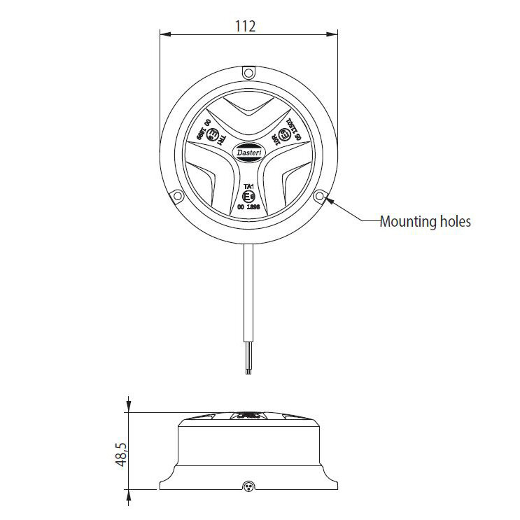 LED Beacon Flat Base Red
