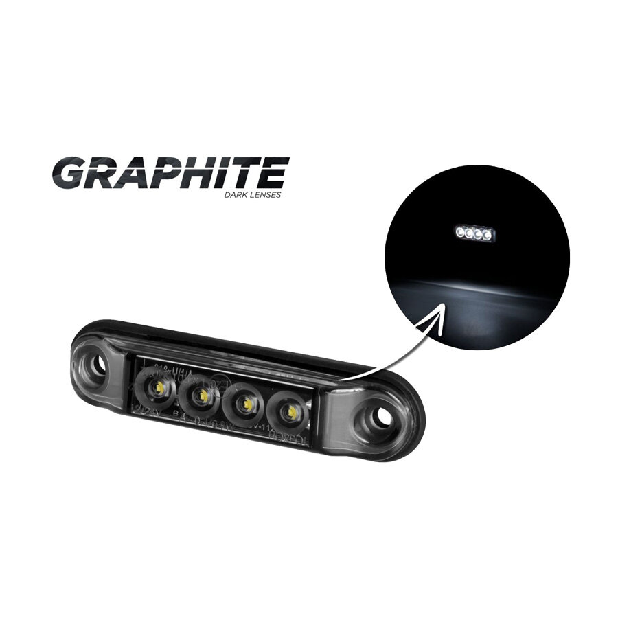 Horpol Slim LED Type Marker Light White 10-30V Dark-Look Horpol Slim LED Type Marker Light White 10-30V Dark-Look