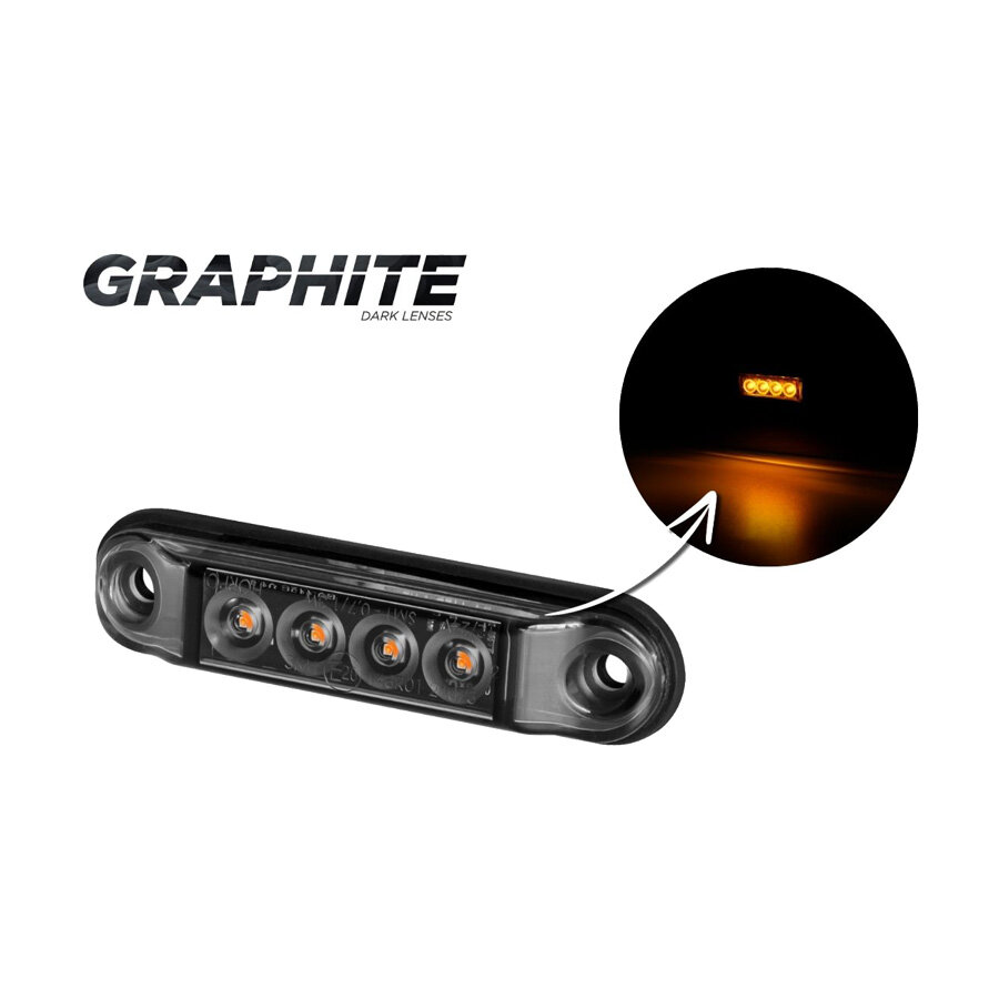 Horpol Slim LED Type Marker Light Orange 10-30V Dark-Look Horpol Slim LED Type Marker Light Orange 10-30V Dark-Look