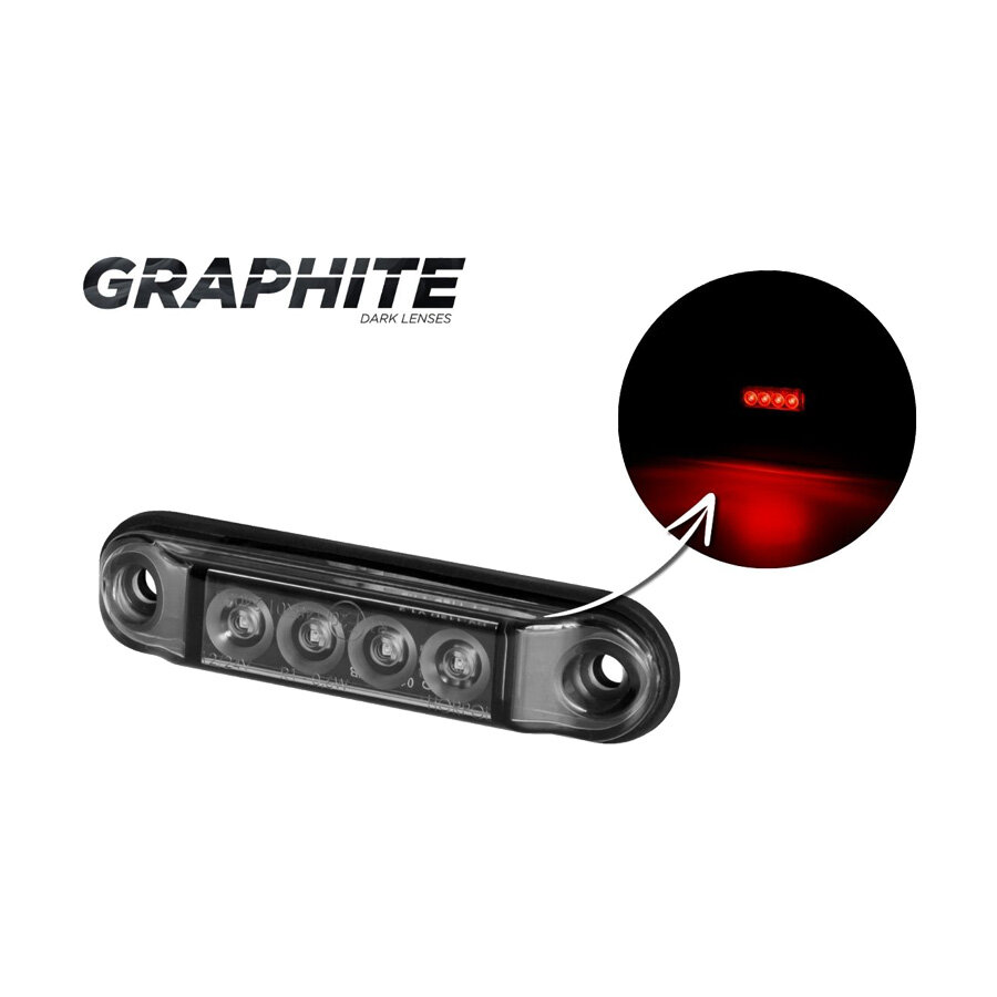 Horpol Slim LED Markeringslamp Rood 10-30V Dark-Look Horpol Slim LED Markeringslamp Rood 10-30V Dark-Look