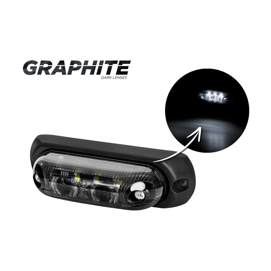 Horpol LED Type Marker Light White oval LD-377 Dark-Look