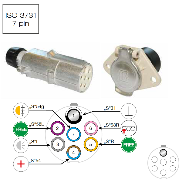 24V 7-Pin Plug Aluminium Type S