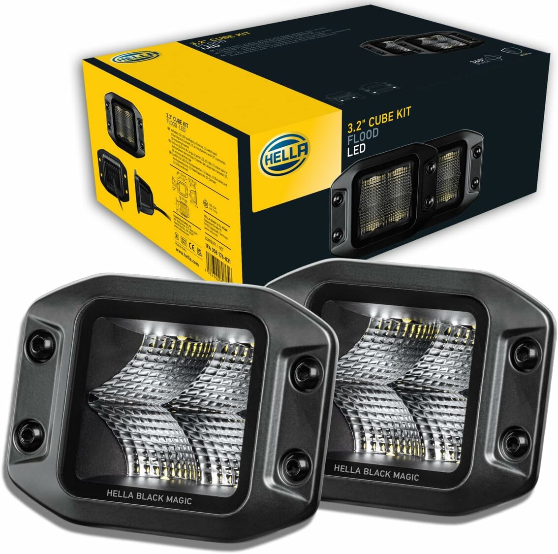 Hella LED Cube Set 3.2" Wide Recessed | 1FA 358 176-831 Hella LED Cube Set 3.2" Wide Recessed | 1FA 358 176-831
