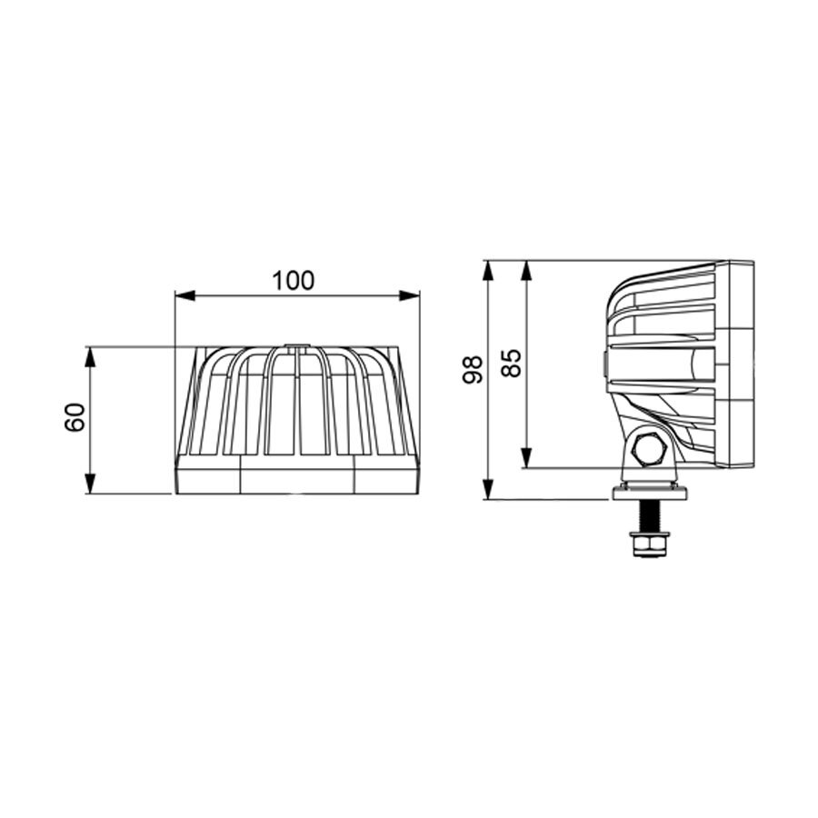 Horpol LED Work Lamp Square + Flash | 12-24V
