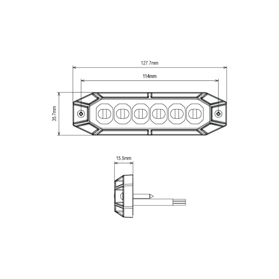 LED Warning Light Orange 12-24V | 12 LED
