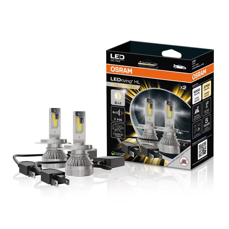 OSRAM LEDriving HL ALLSEASON H4 LED Headlight Bulbs